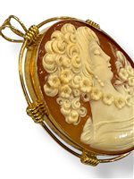 Spilla Mandile 1922 Donna Cammei antichi in Oro Conchiglia 1MSPC15 - 1MSPC15